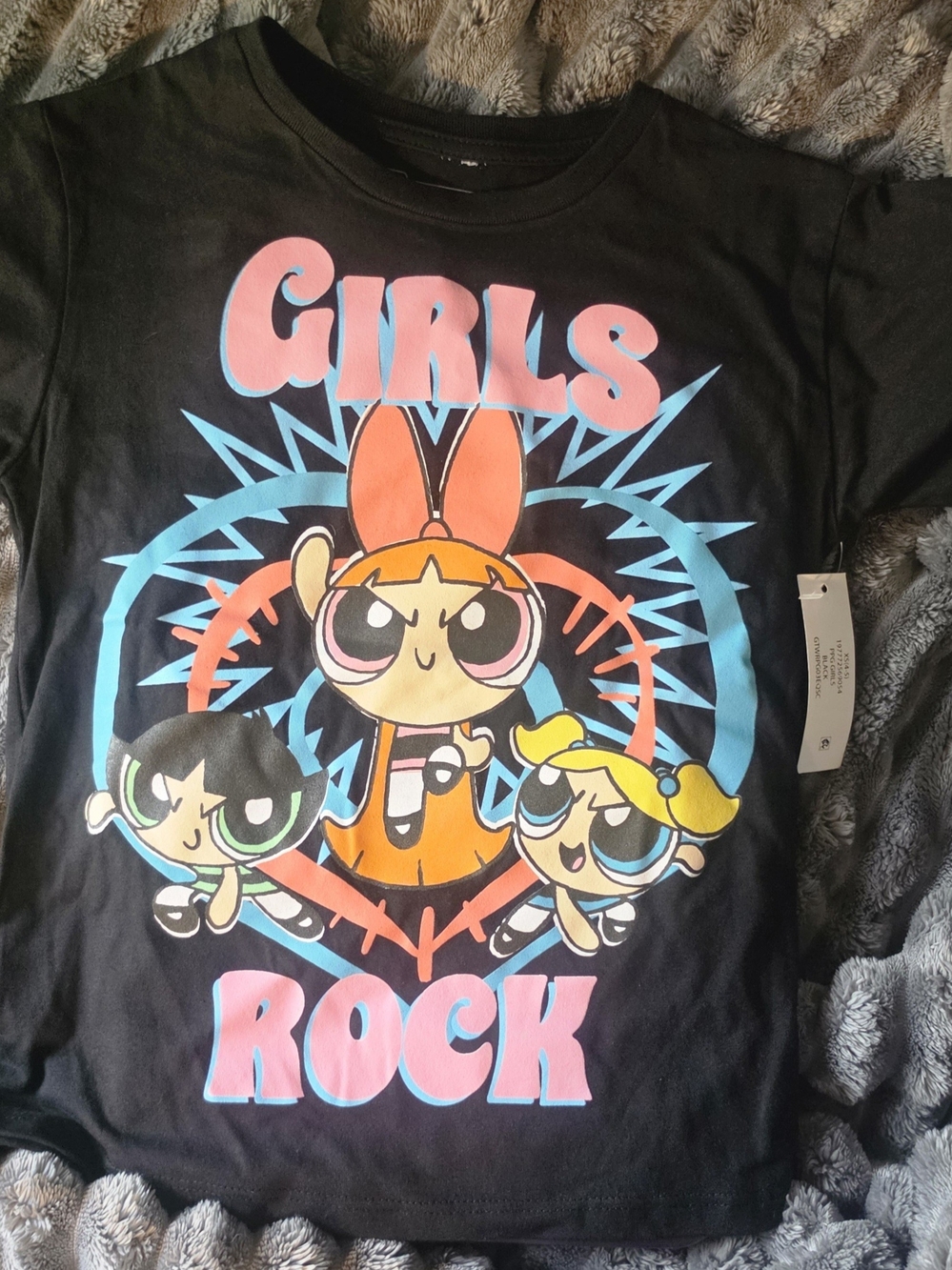 Powerpuff Girls 'Girls Rock' Black Graphic Tee